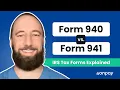IRS Form 940 vs 941 Overview