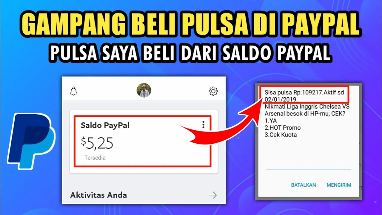 Cara beli pulsa lewat PAYPAL. 