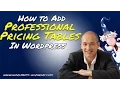 How to add Professional Pricing Tables in Wordpress
