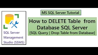 How to Delete Table from Database SQL DROP TABLE SQL Server