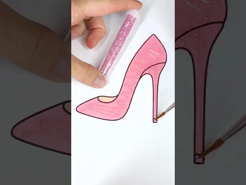 Pink Princess Heels 💖👑👠  #glitter #glitterart #colorfulcreativekids #princess #heels #pink #color
