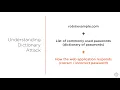 Understanding Dictionary Attack