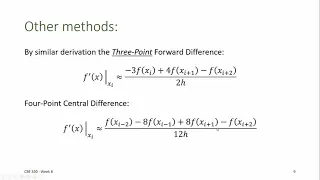 CBE 330 08 02 - Finite difference approximations of derivatives