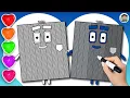 Numberblock 9000 Coloring for Kids and Toddlers - Easy Step-by-Step Drawing