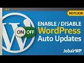 Enable or Disable WordPress Automatic Updates No Plugin
