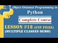 Lesson-18 Multiple Classes Demo CSV Files OOP in Python
