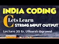 C Programming String Input Output Lecture 6
