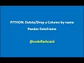 PYTHON a Column by Name Pandas DataFrame