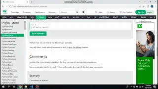 learn python for beginner 2 syntax comment variables
