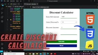 Discount Calculator Using Html Css Javascript Mini project