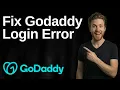Fix Godaddy Login Error 2026 Easy Guide