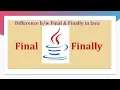 Difference between Final and Finally in Java