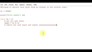 Program to extract each digit from an integer in the reverse order