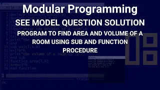 area and volume of a room SEE modular programming SEE Model Question Solution
