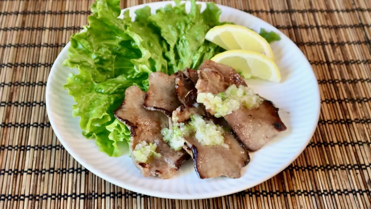 Grilled Beef Tongue with Salty Onion Sauce Recipe - Japanese Cooking 101