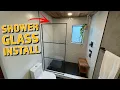 SHOWER WITHOUT A DOOR - How to Install a Shower Glass Panel Bathroom Remodel Part 8