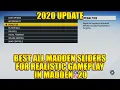 Updated 2020 - Best ALL MADDEN Sliders For Realistic Gameplay In Madden 20
