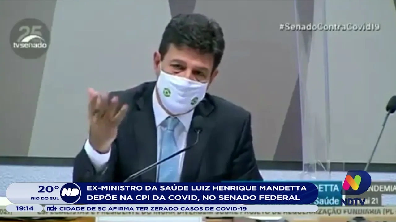 Ex-Ministro da Saúde, Luiz Henrique Mandetta, depõe na CPI da Covid