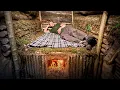 Download Lagu Building a Cozy Shelter under a Tree with a warm clay bed, Hidden dugout Bushcraft, Survival