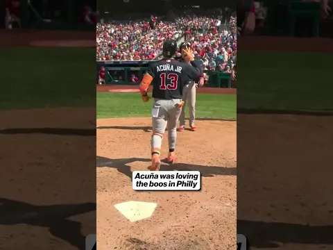 Acuña embraces the boos in Philly ️🤫⚾️ #braves #mlb #baseball #acuña #homerun