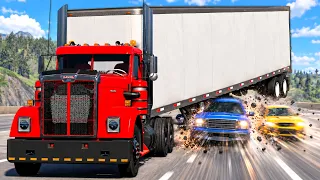 Semi Truck vs 2000 MPH Traffic in BeamNG!