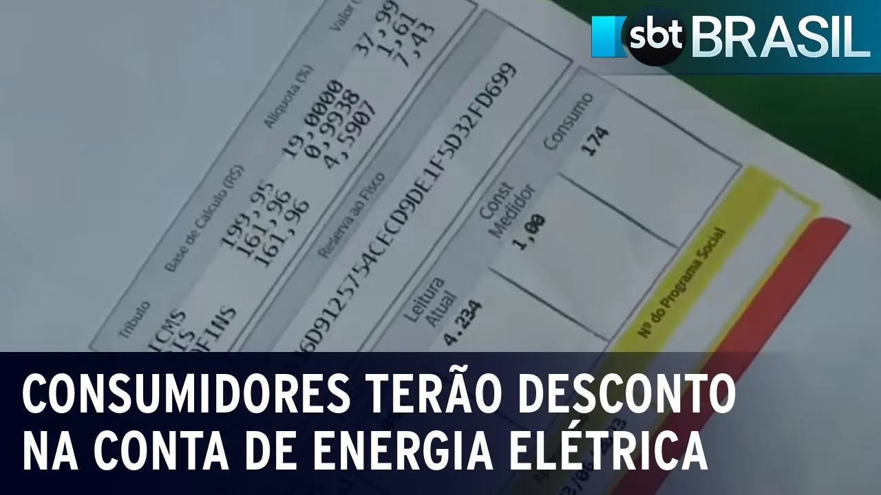 Consumidores terão desconto na conta de energia elétrica | SBT Brasil (15/07/23)
