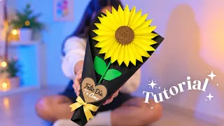 Girasol 🌻 de papel | Flores amarillas de papel fácil | 21 de Setiembre | yellow flowers
