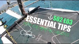 Quick tips for catamaran sailors S02 E03   furl the jib, snap the shackle, cut the rope