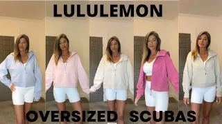LULULEMON OVERSIZED SCUBA COMPARISON Half Zip Full Zip Funnel Neck How each size fits