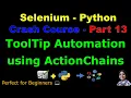 Learn Selenium with Python in 2025 Part 13 - ToolTip Automation Using ActionChains Class