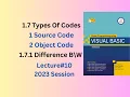 Source Code Vs Object Code Visual basic Programming Chapter 1 BSc ADP BS Computer science
