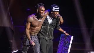 burna boy shutdown performance 2021 in 02 arena with rema ruger new hit question ft don jazzy 