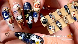 turning my snoopy nail inspo into reality! πΆ press on nails from start to finish