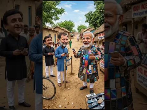 मोदी जी ने खोली मोबाइल की दुकान | राहुल जी और अखिलेश जी आए मोबाइल खरीदने | Comedy #shorts