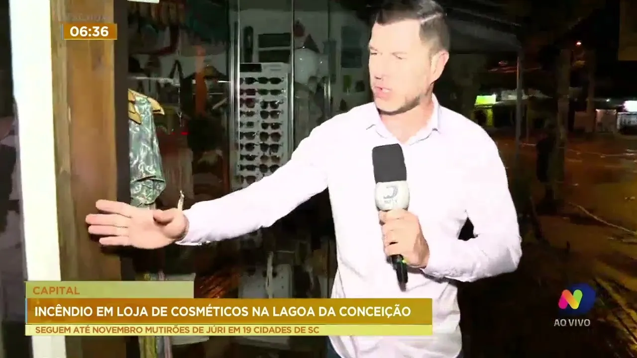 Veja como ficou loja de cosméticos após incêndio na Lagoa da Conceição em Florianópolis