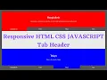 HTML CSS JAVASCRIPT Tab Header Tutorial How To Make Tab Header