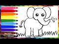 How To Draw An Elephant Drawing And Coloring A Cute Elephant Drawings For Kids