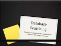 Research 101 Database Searching