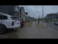 Late Autumn Rain Walk Through American Neighborhood | Nature Sounds for Sleep and Study
