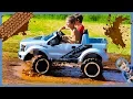 Unboxing Ride on Cars - Power Wheels Ford F150 Raptor Truck Rides in the Mud
