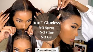 NEW! 100% Glueless Wig For Beginners! Zero Adhesive \u0026 No Skills Needed | Hairvivi x LovelyBryana