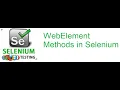 Selenium Class 33 WebElement Methods in Selenium
