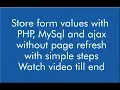Save form data to database with jquery ajax in php Save form data without page refresh
