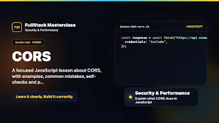 CORS Explained FullStack Masterclass JavaScript Course
