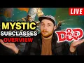 Mystic Subclasses Unearthed Arcana D D 5 5E 2025
