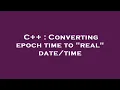 C Converting epoch time to real