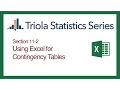 Excel Section 11-2 Using Excel for Contingency Tables