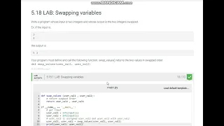 Python Lab Swapping variables