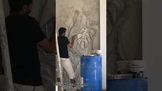شرح ديكور حديث كيفية نحت رسمة على الجدران 