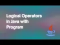 Logical Operators in Java with Program Lecture 11 Java Operators Learn Programming